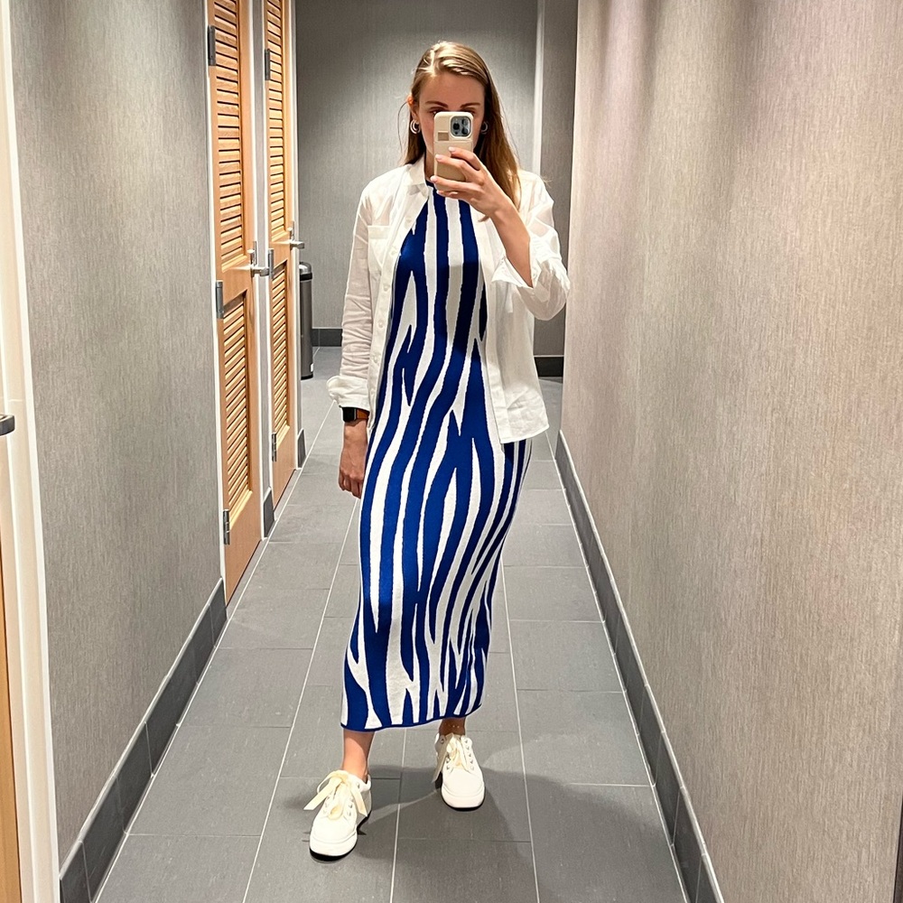 Ribbed Fine Knitted Midi Dress